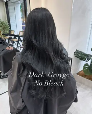 ロング カラー 赤み消し/オリーブ カーキ/福田れんのヘアスタイル