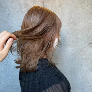 セミロング 土田かほ/本日🈳 透明感カラー🍃のヘアスタイル