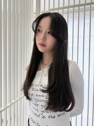 ロング カラー 🎀優姫 🎀 韓国レイヤーのヘアスタイル