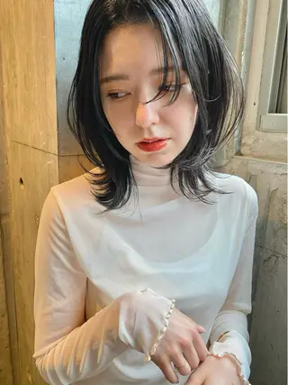 セミロング カラー 似合わせカラーパーマ 🌿kitin米川のヘアスタイル