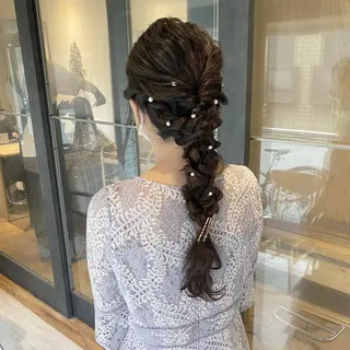 セミロング ヘアアレンジ newi 京橋 【yuuki】のヘアスタイル