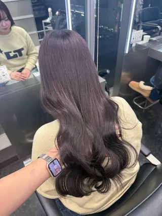 セミロング カラー ヘアアレンジ 韓国ヘア🖤/透明感 shihoのヘアスタイル