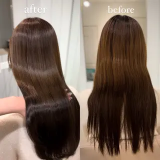 カラー 縮毛矯正／レイヤー／ 髪質改善／海月のヘアスタイル