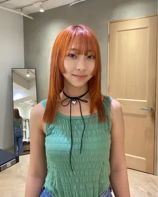 セミロング レイヤーカット/栄/ 顔周り/キトウモエノのヘアスタイル