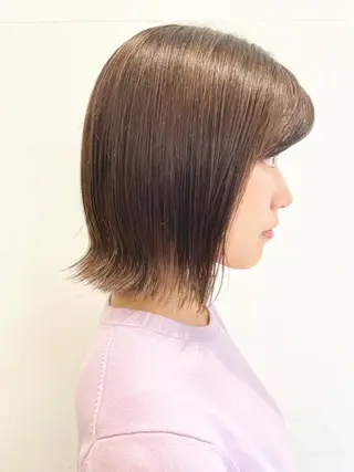 ミディアム カラー ブリーチ縮毛矯正 ハイライト/Yutoのヘアスタイル