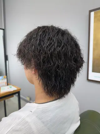 ショート パーマ メンズ 小池 風賀のヘアスタイル