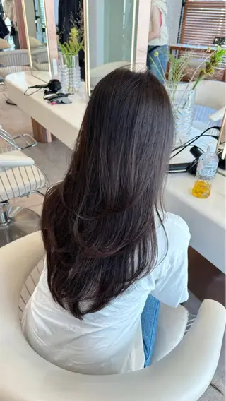 セミロング ボブ/顔まわりレイヤ ー/新宿/KOKIのヘアスタイル