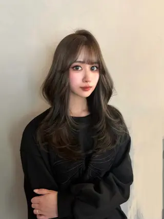 ロング カラー 🩷渋谷/韓国レイヤ ー/ワンホンSayaのヘアスタイル