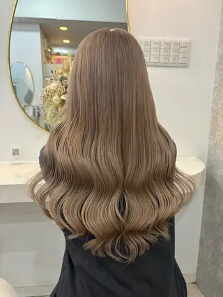 ロング カラー パーマ ヘアアレンジ 🤍韓国風/艶髪🤍 鳥越美羽のヘアスタイル