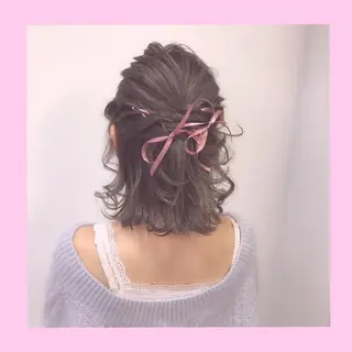 ヘアアレンジ SHIN/レイヤー カット×クロスパーマのヘアスタイル