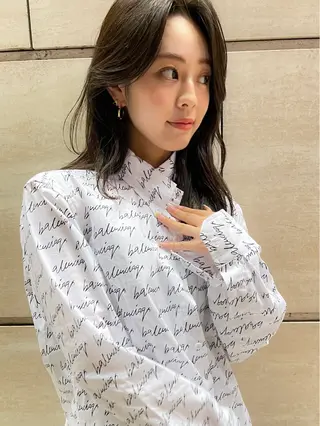 セミロング カラー パーマ ヘアアレンジ VIVIE【ヴィヴィ】所属・髪質改善/韓国風 レイヤー/田村祐樹のヘアスタイル