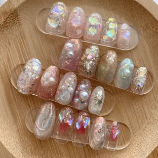 ネイル amuse 手書きニュアンスのネイルデザイン