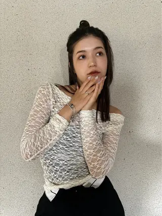 セミロング 透明感ダブルカラー/ 諸岡ひばりのヘアスタイル