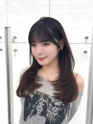 セミロング カラー ヘアアレンジ 顔周り&ミディアム 特化/池袋/kokiのヘアスタイル