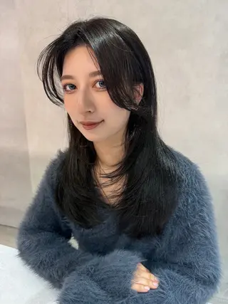 ロング カラー 新島 涼のヘアスタイル