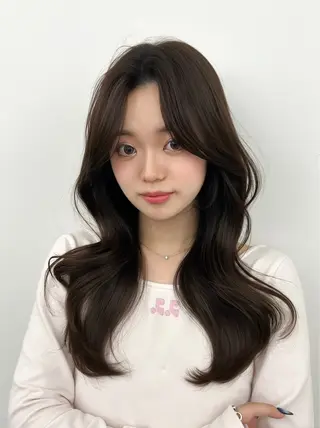 ロング 韓国ヘア/顔周り ヘアセット/加藤優里のヘアスタイル