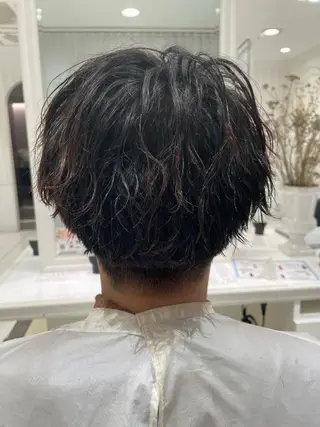 パーマ メンズ センターパート 川島爽楽のヘアスタイル