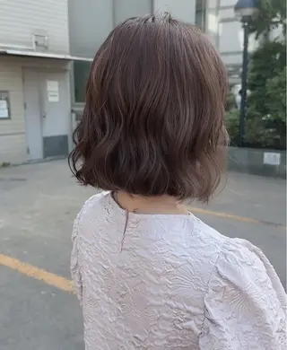 ミディアム パーマ コテ巻き風パーマ SHONOのヘアスタイル