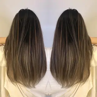 ロング カラー ブリーチカラー🌈 石垣翔太のヘアスタイル