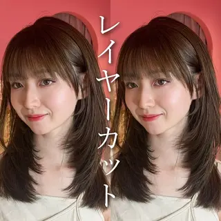 セミロング カラー 山崎/ボブ縮毛矯正 レイヤー髪質改善のヘアスタイル