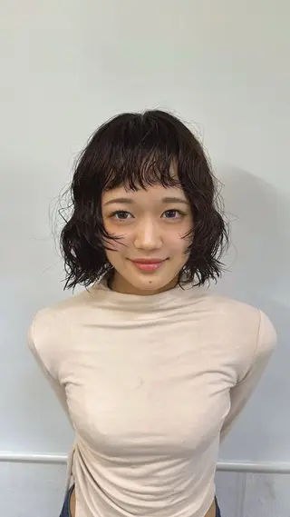 ショート パーマ ウルフレイヤー エクステ/kokiのヘアスタイル