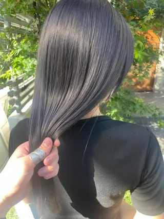 ミディアム カラー 顔周りカット× 髪質改善【リョウ】のヘアスタイル