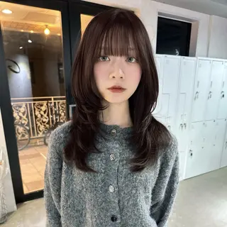 セミロング カラー 髪質改善/レイヤー ダブルカラー塚本耀のヘアスタイル