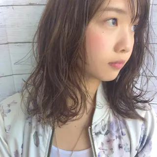 ミディアム カラー 日比 貴大/ minim hairのヘアスタイル