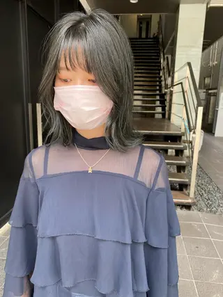 ミディアム カラー パーマ ヘアアレンジ メンズ キッズ ネイル マツエク・マツパ umu.［韓国ヘア /ダウンパーマ］のヘアスタイル