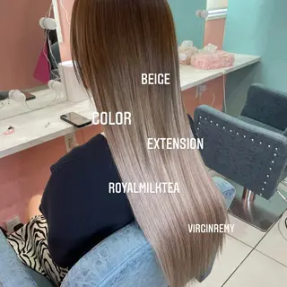 ロング カラー エクステ🩵ブリーチ 韓国ヘア🩵KAEのヘアスタイル