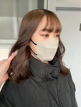 セミロング カラー ヘアアレンジ maoブリーチ無し 似合わせカラーのヘアスタイル