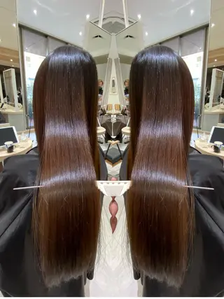 ロング カラー men'ssalon Zina天神所属・✨髪質改善/顔周りカ ット/縮毛矯正✨三隅のヘアスタイル