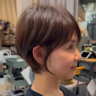 ショート お悩み改善ボブ 顔まわりカット/こうのヘアスタイル