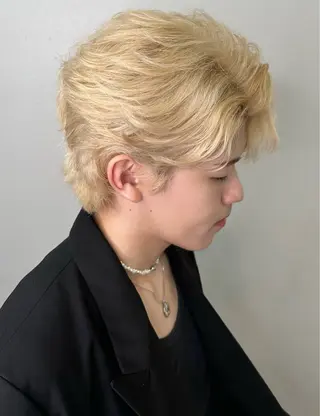 メンズ RIKI/センター パート/メンズパーマのヘアスタイル