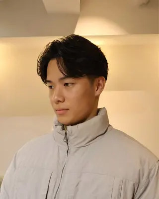 パーマ メンズ 心櫻/メンズパーマ/ ニュアンス/フェザーのヘアスタイル