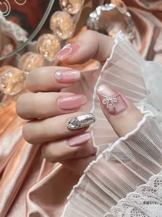 ネイル 23時まで❤︎韓国、 ワンホンネイルのネイルデザイン