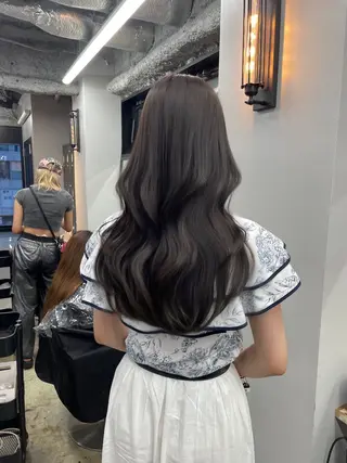 ロング カラー 新宿/韓国ヘア/ 髪質改善ストレートのヘアスタイル