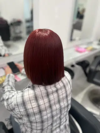 ミディアム カラー トレンド暖色ヘア🍒 miu🍒のヘアスタイル