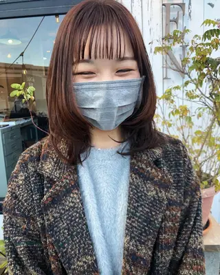 ミディアム カラー パーマ デザインカット🎨 ボブ🫟おざきのヘアスタイル