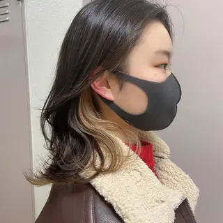 セミロング 韓国ヘア🖤 YURINAのヘアスタイル