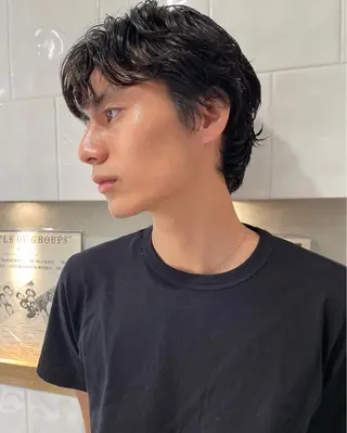 ショート パーマ メンズ Loom.所属・村上雅人 ナチュラルモードのヘアスタイル