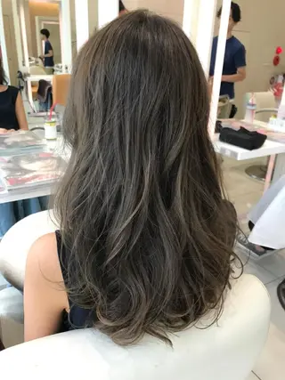 ロング カラー 💎小顔前髪&髪質 改善カラー💎片桐のヘアスタイル