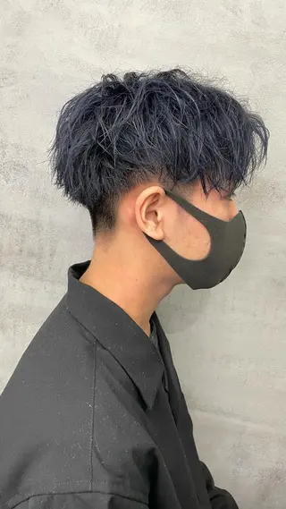 ショート カラー パーマ メンズ ［銀座］淡色 ラベンダー🫧大村のヘアスタイル