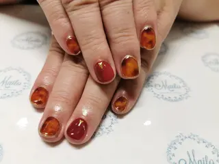 ネイル ネイルリボン 受付スタッフのネイルデザイン