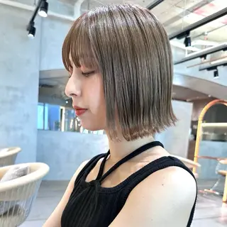 ミディアム ボブ/くびれボブ/ 髪質改善/Ru-kaのヘアスタイル