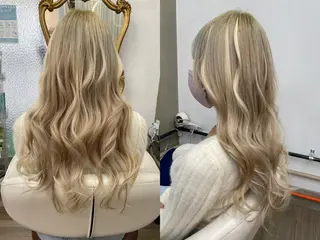 セミロング プルエクステ界隈 ハイトーン/カツオ✨のヘアスタイル