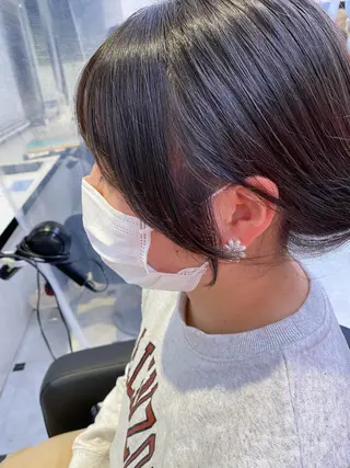 セミロング ヘアアレンジ ダブルカラー 韓国ヘアKYONのヘアスタイル