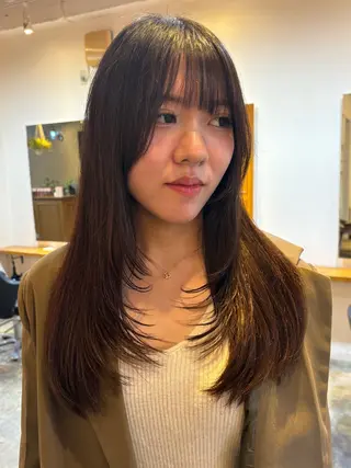 ロング カラー RIN／韓国ヘア レイヤーカットのヘアスタイル