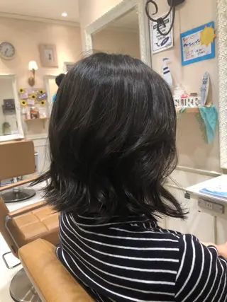 ミディアム カラー ツヤ髪カラー💎 佐藤あきのヘアスタイル