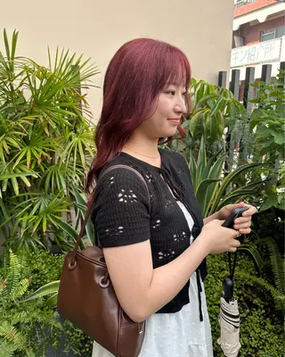 セミロング カラー ボブ ロングモデル kuroのヘアスタイル